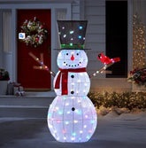 Boneco de Neve Cintilante com 100 LEDs Multicoloridos – 1,82 m