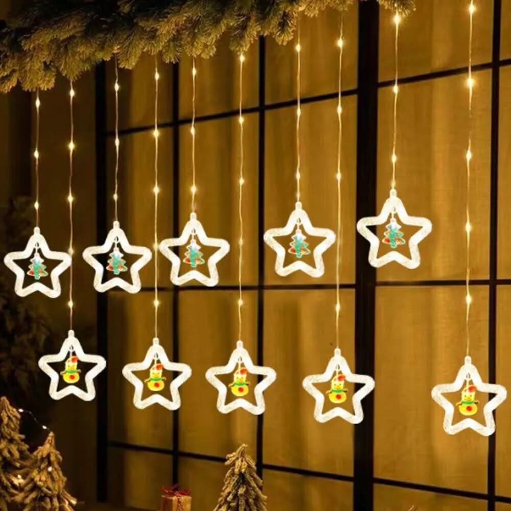 Cortina de Luzes de Natal em LED para Decoração – Brilho Festivo e Encantador