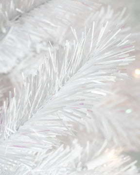 Árvore de Natal Branca Classic com Galhos Articulados, Suporte Metálico e Micro LEDs Embutidos